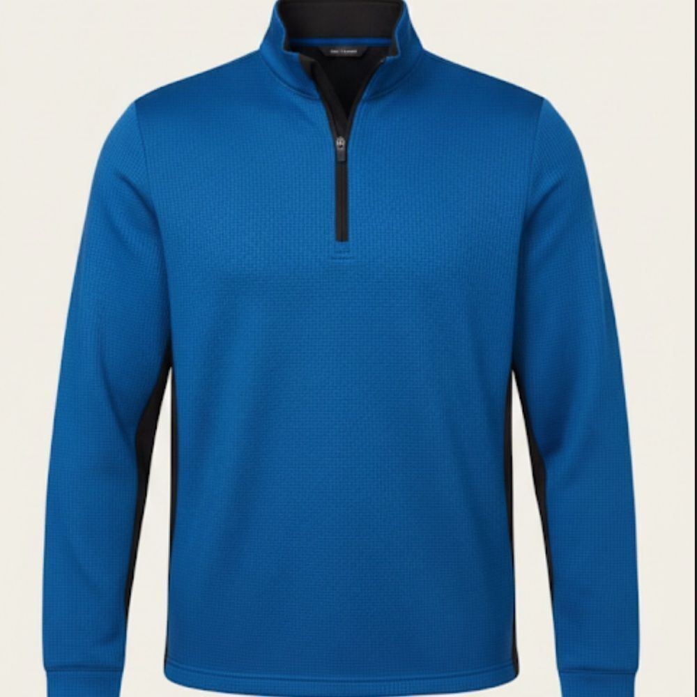 PGA Tour IMPERIAL BLUE NWT Micro Jacquard Quarter-Zip Pullover Sweater